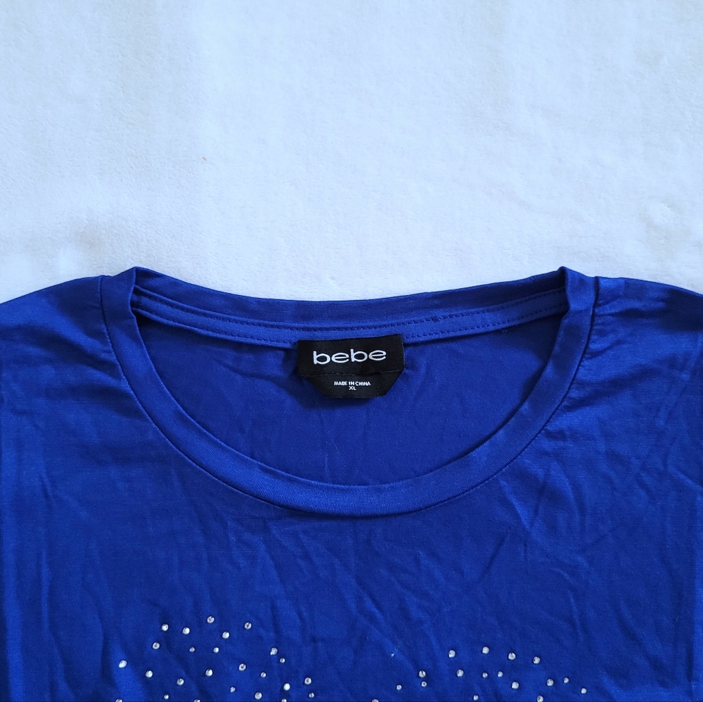 bebe Lopsided Rhinestone💎 Heart❤️ Top - NWT - Picture 5 of 14